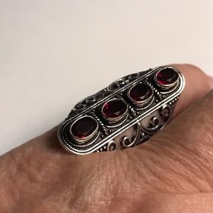 Stampd 925 Sterling Silver Garnet Ring